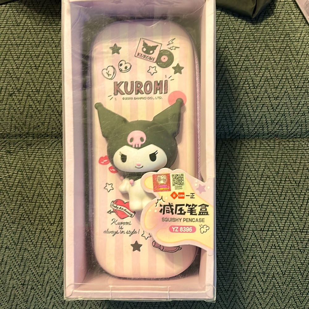 New in box Sanrio Kuromi squishy pencil case.